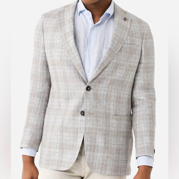 Peter Millar Other - Peter Millar NAGS Crown Crafted BAY Plaid 100% Linen Soft Jacket 42 Long $1200